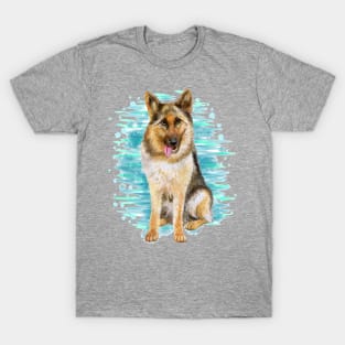 German Shepherd  Watercolor portrait T-Shirt